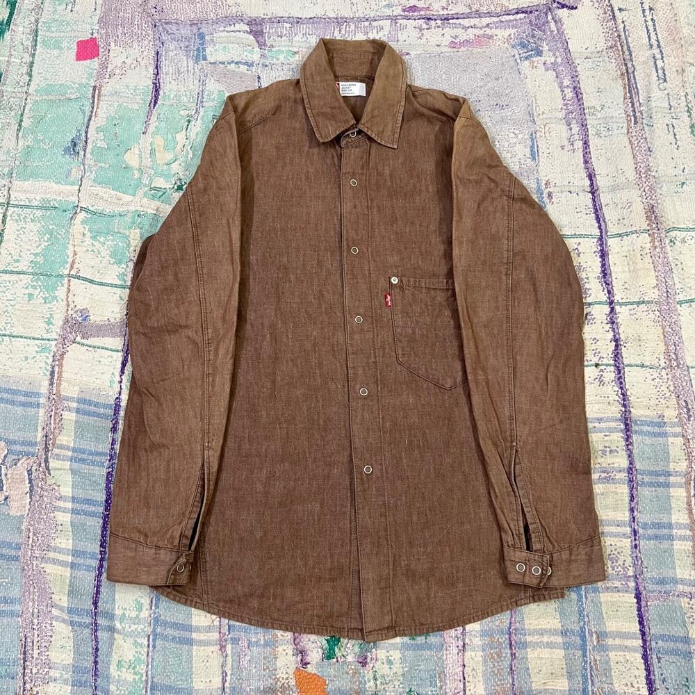Levis Engineered Vintage 2000s Brown Work Shirt Size Medium